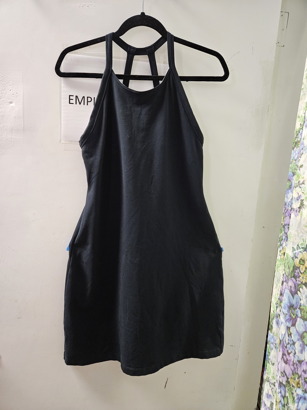 Title Nine Spirt Black Halter Mini Dress with Strap Back